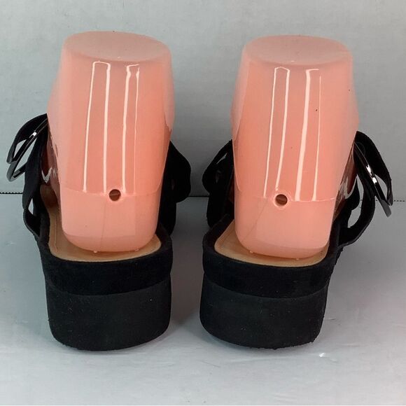 OYSHO CissCross Strap Platform Black Leather Summer Costal Sandals Sz 36/US 6 - Picture 6 of 10